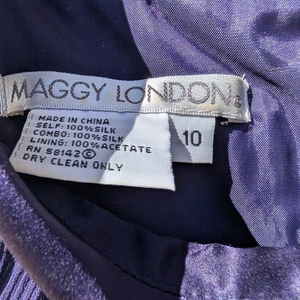 Maggy London Silk Chiffon Sleeveless Choker Dress size 10 - Picture 4 of 6
